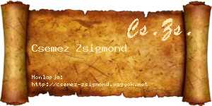Csemez Zsigmond névjegykártya
